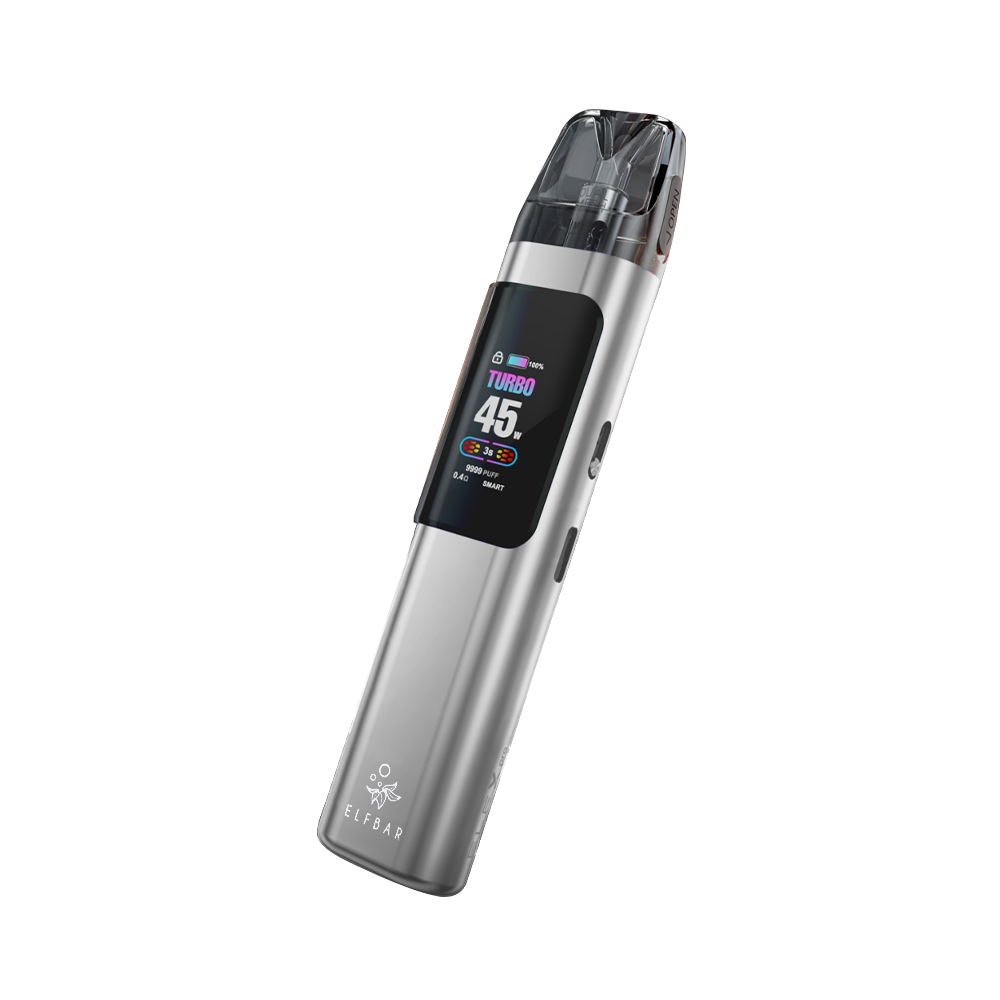 ELFBAR-ELFX-Silver-Open-pod-Vape-Device