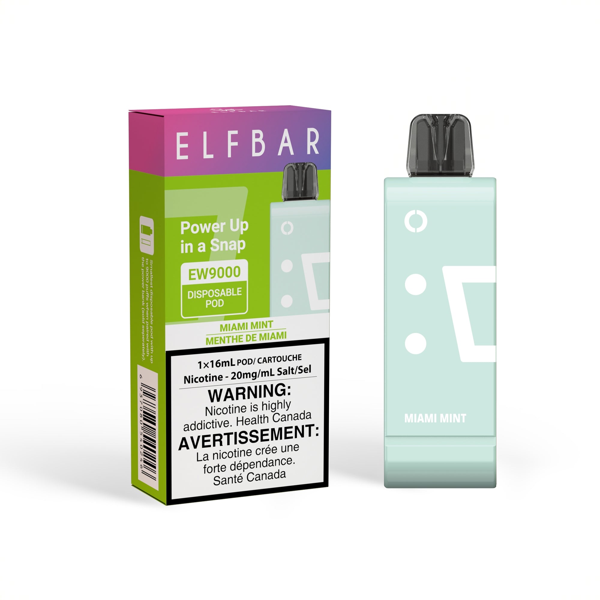 elf bar mint flavors EW9000 | Miami Mint| Hybrid Pod