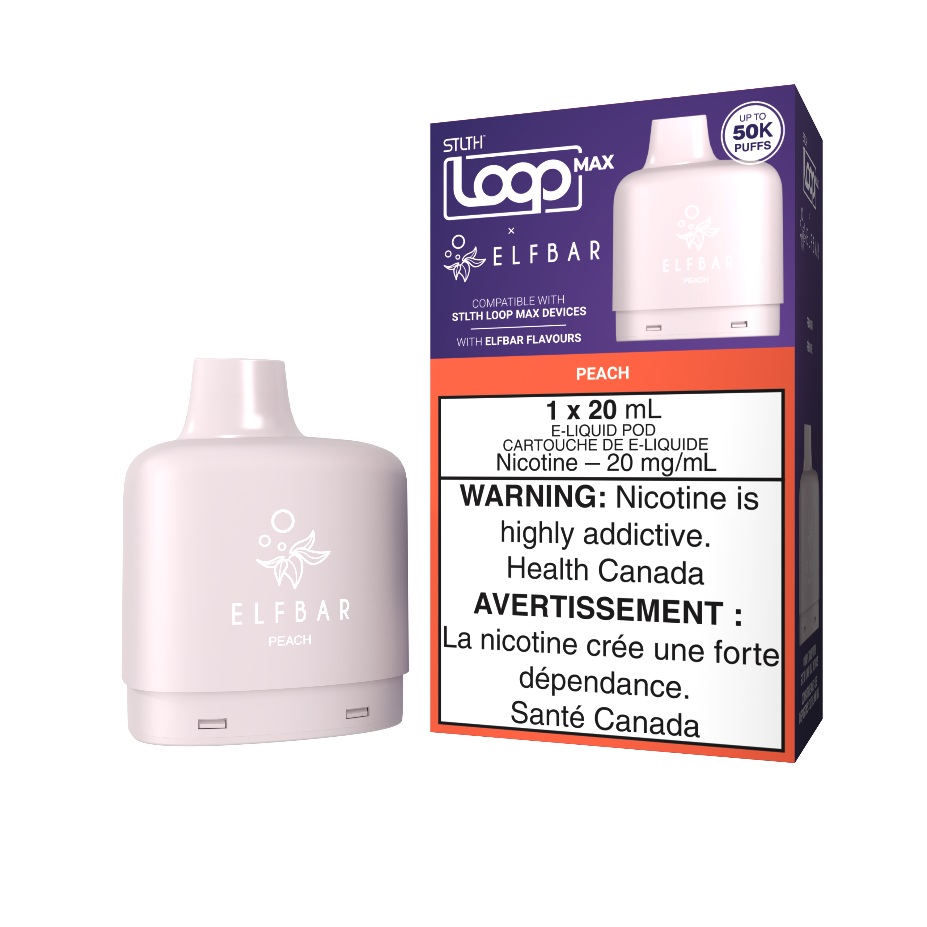ELFBAR-STLTH-LOOP-MAX-50k-Puffs-Peach-Disposable-Vape-Pod